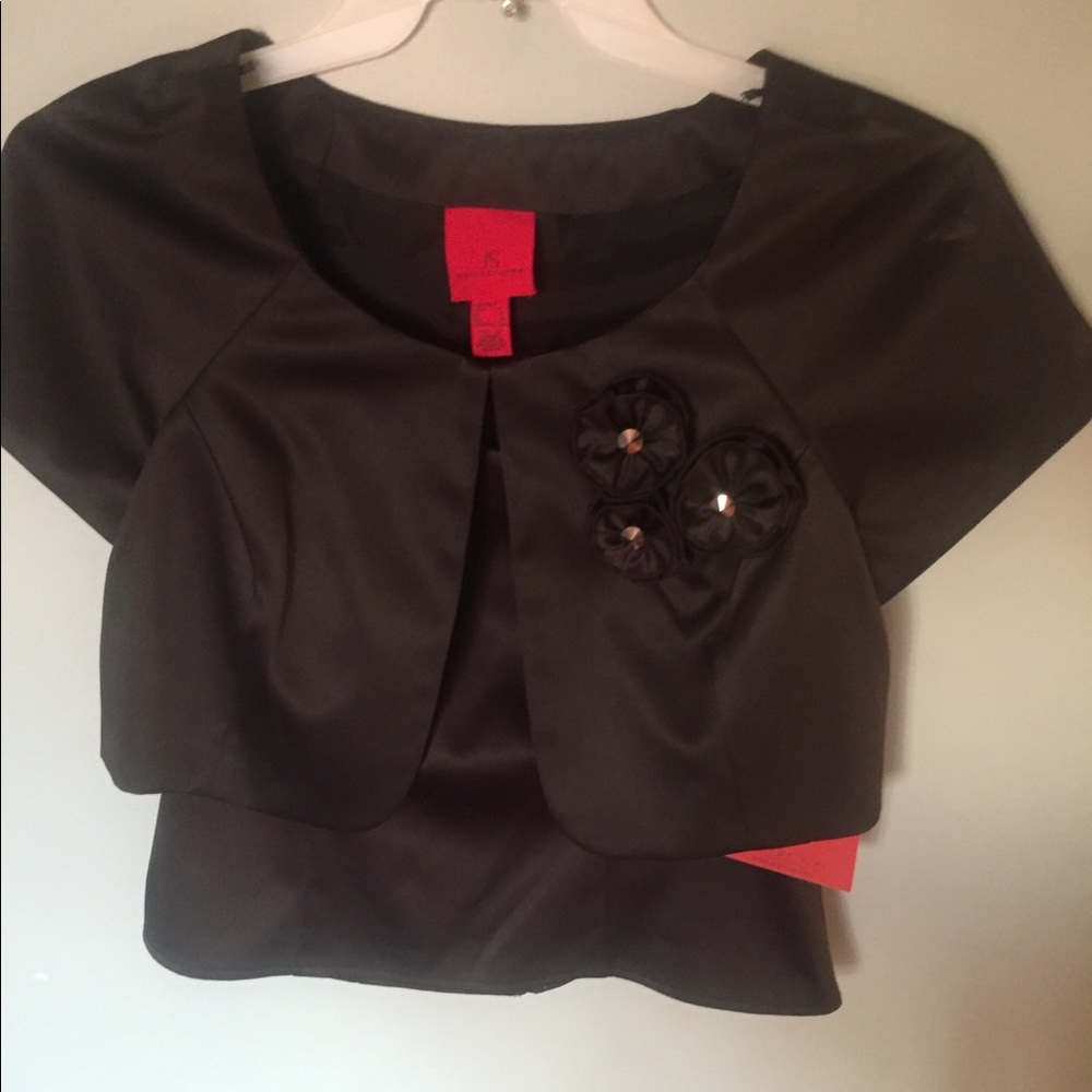 Satin Short sleeve Bolero shrug jacket and tank